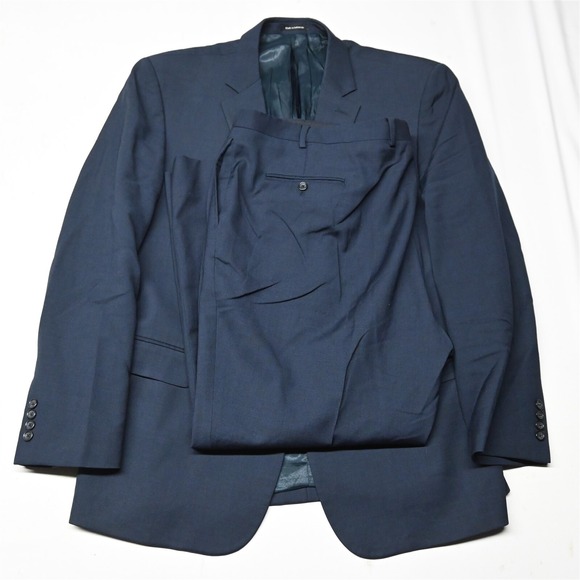 Pronto Uomo Platinum 50L 48x30 Blue 100% Wool Mens Jacket Pants Suit‎ - Picture 1 of 12